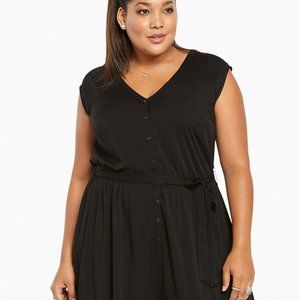 Black Challis Keyhole Back Romper